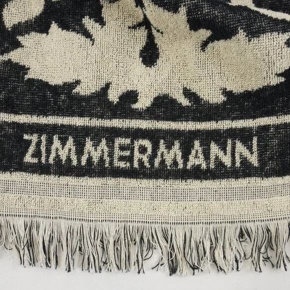 Zimmermann Rhiannon Cotton Terry Mini Dress in Black/Cream Size US 8 (NWT) - Picture 6 of 12